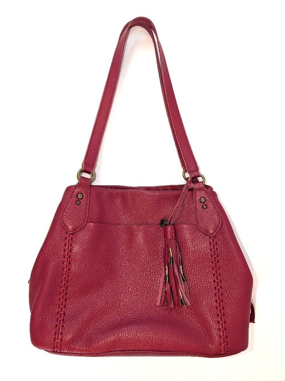 The Sak | Melrose Leather Satchel Bag Scarlet Red | One Size